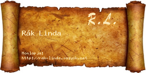 Rák Linda névjegykártya